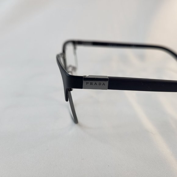 Prada PR 54TV 1BO1O1 Rx-able Men's Eyeglasses Matte Black Made in Italy NEW - Picture 6 of 7